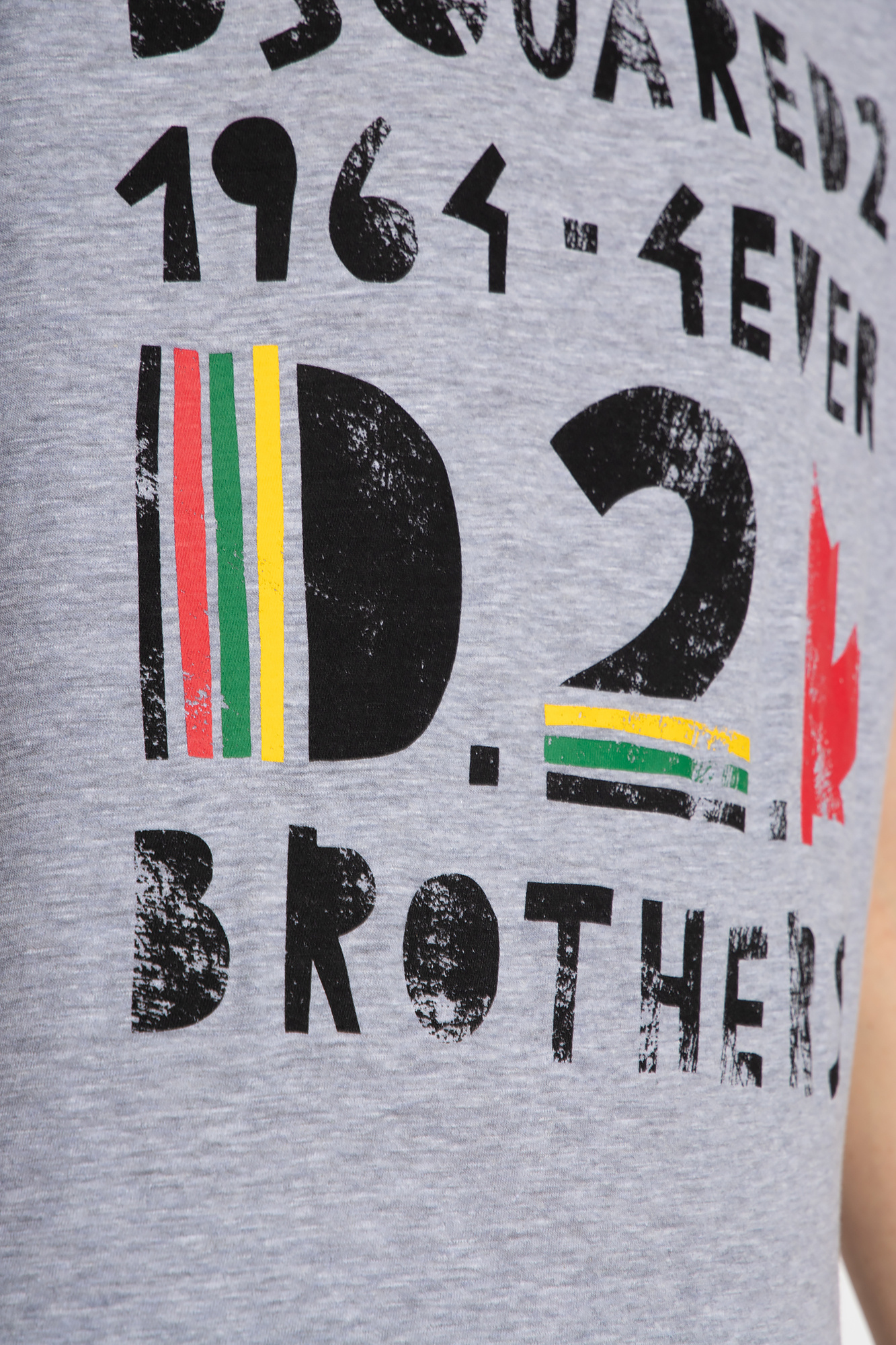 Grey Printed T - shirt moto Dsquared2